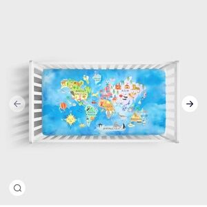 NWT Little Sleepies Around The World Fitted Standard Crib Sheet